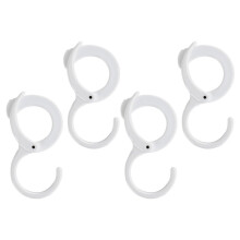 4Pcs Adjustable S Hooks with Buckle Lock for Kitchen and Bathroom, Space Saving Plastic Hanging Hooks