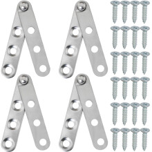 4PCS Stainless Steel Door Hinges 360 Smooth Rotation Silent Sliding Concealed Cabinet Hinge Set