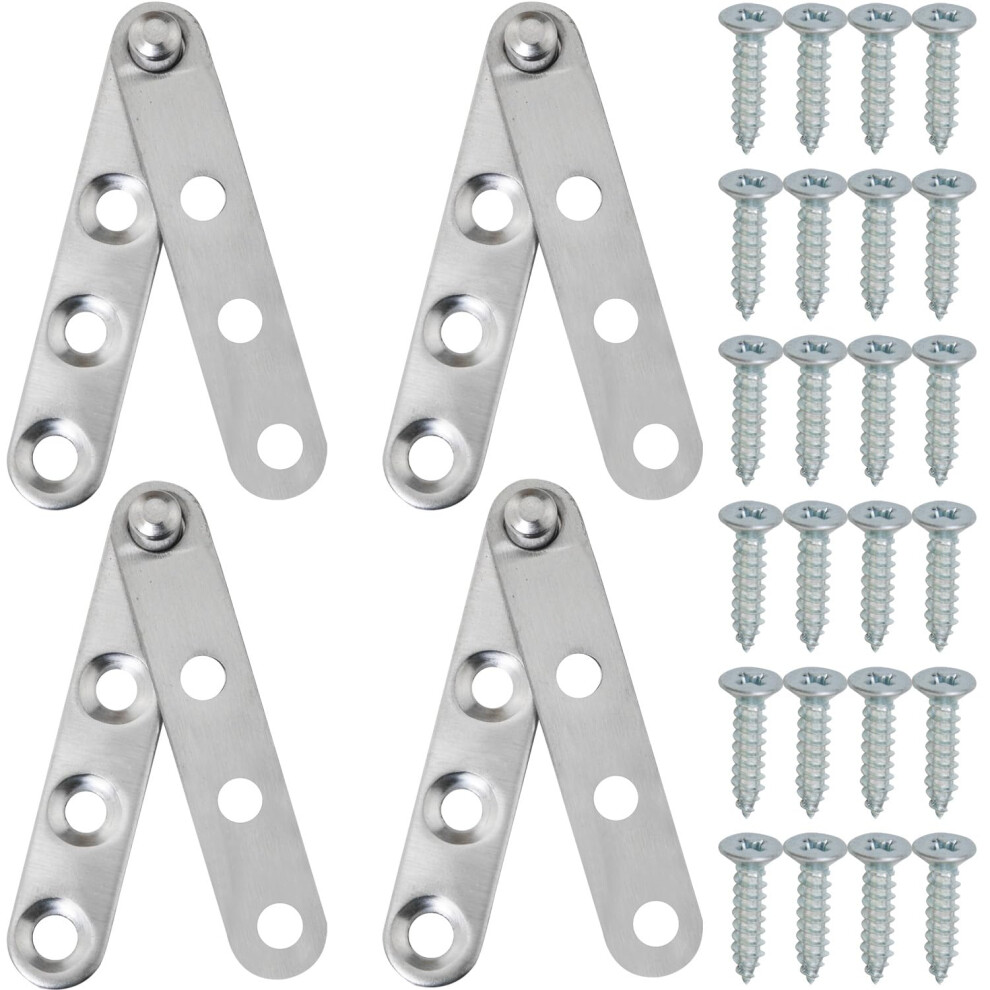 4Pcs Stainless Steel Door Hinges 360 Smooth Rotation Silent Sliding Concealed Cabinet Hinge Set 9351714538046