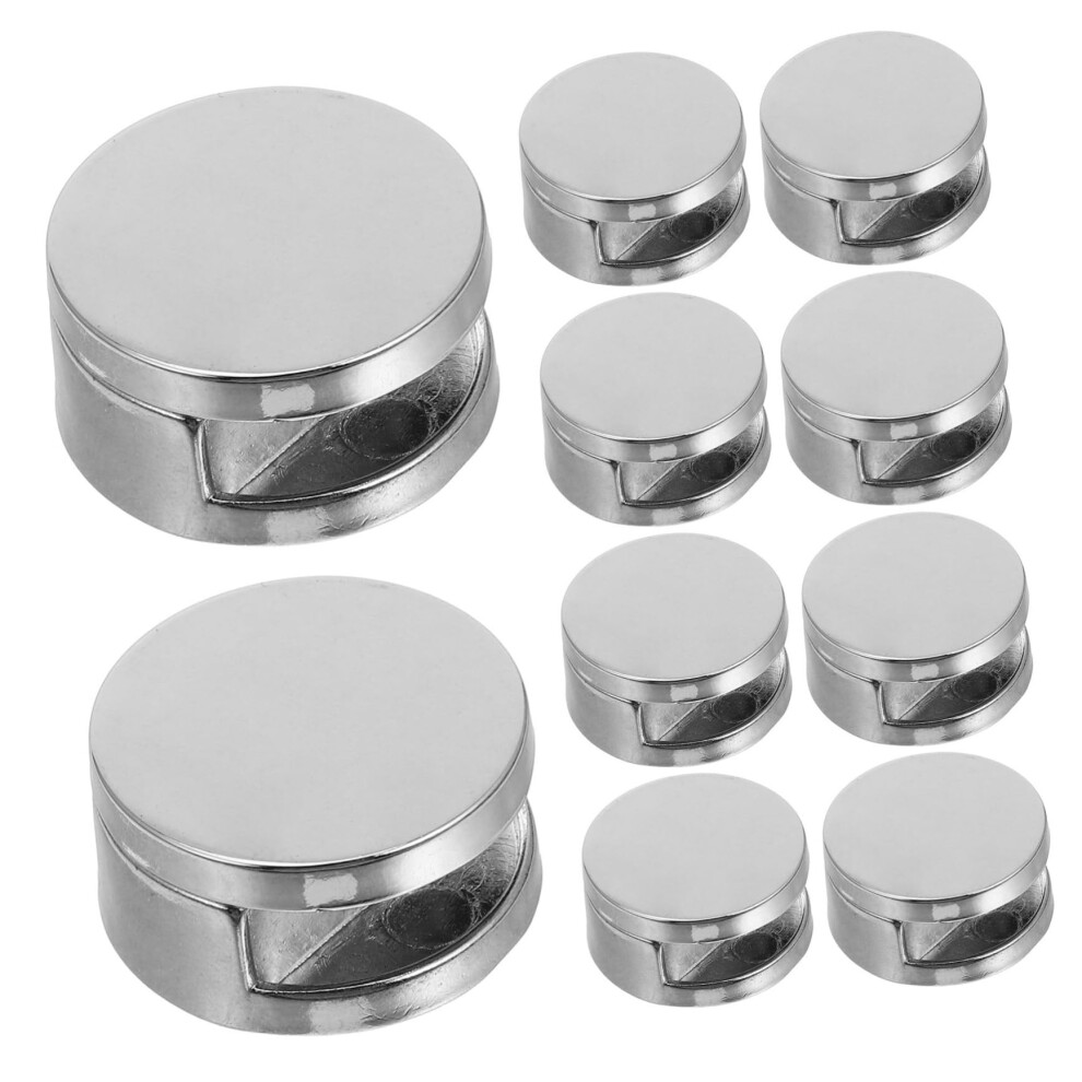 10Pcs Mirror Clips For Wall Mounting, Durable Zinc Alloy Glass Shelf Brackets, Easy Installation 9330225390039
