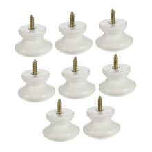 8pcs White Round Cabinet Knobs Set, Modern Drawer Pulls, Easy Installation for Wardrobe and Closet