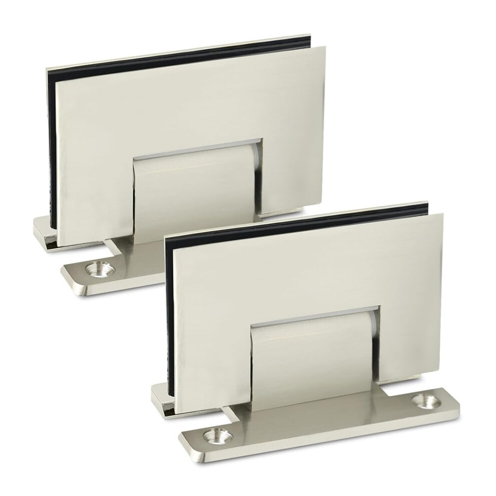 Frameless Glass Shower Door Hinges 90 Degree Brushed Nickel Heavy Duty Adjustable Wall To Glass Hinge 9330225390220