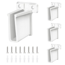 4Pack White Plastic Wire Shelf Brackets with Screws, Heavy Duty Closet Shelf Brackets for Wall Mount Storage