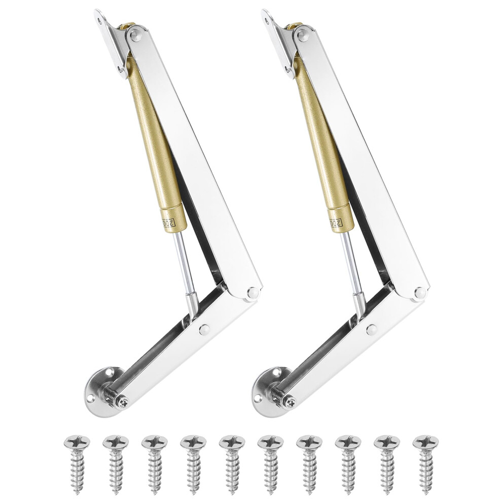 2Pcs 200N Gas Strut Lid Support Hinges, Soft Close Pneumatic Design For Cabinet Closet Wardrobe 9351714538329