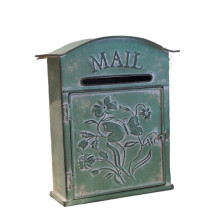 Vintage Wall Mount Mailbox Embossed Metal Post Box for Outdoor Wall Villa Home Decor Easy Install