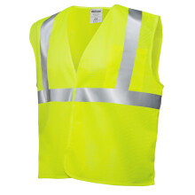 Visibility Safety Vest for Work ANSI Class 2 Reflective Yellow Mesh with Pockets Lightweight Breathable Design