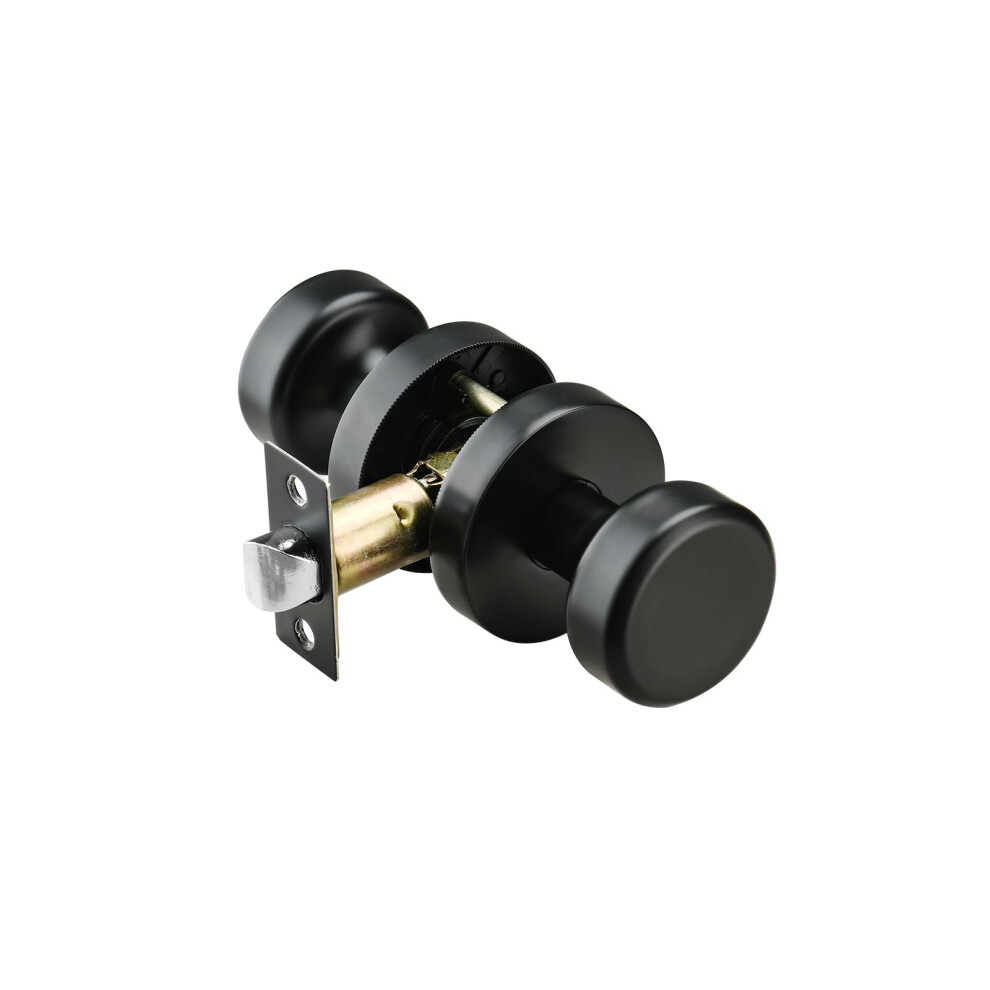 Modern Gold And Black Interior Door Knob Set, Non Locking Passage Handle For Hallway And Closet 9330225390435