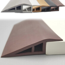 Flexible Floor Transition Strip for Uneven Floors, AntiSlip Vinyl Door Threshold Trim, Brown 9.8ft