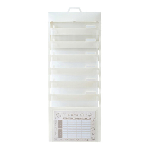 (White) Wall Hanging File Organizers 6 Pocket Expanding File Folder with Handle Expandable Folder Space Saving Wall Document Bag  White