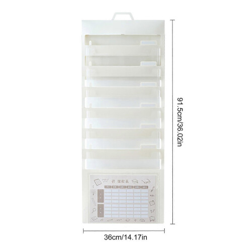 (White) Wall Hanging File Organizers 6 Pocket Expanding File Folder with Handle Expandable Folder Space Saving Wall Document Bag  White 2