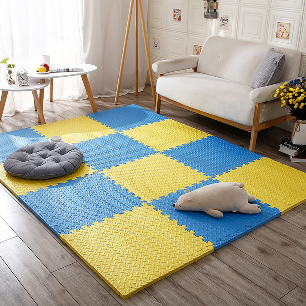 Baby Play Mat 40Pcs Soft NonSlip Foam Puzzle Floor Tiles 0.4' Thick Interlocking PE Mat for Kids Room
