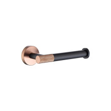 Bathroom Hardware Set Rose Gold and Black Stainless Steel Towel Rack Hook and Paper Holder Wall Mounted