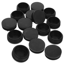Furniture Leg Caps 16pcs Round Plastic End Caps for Chair Legs Floor Scratch Protection Black