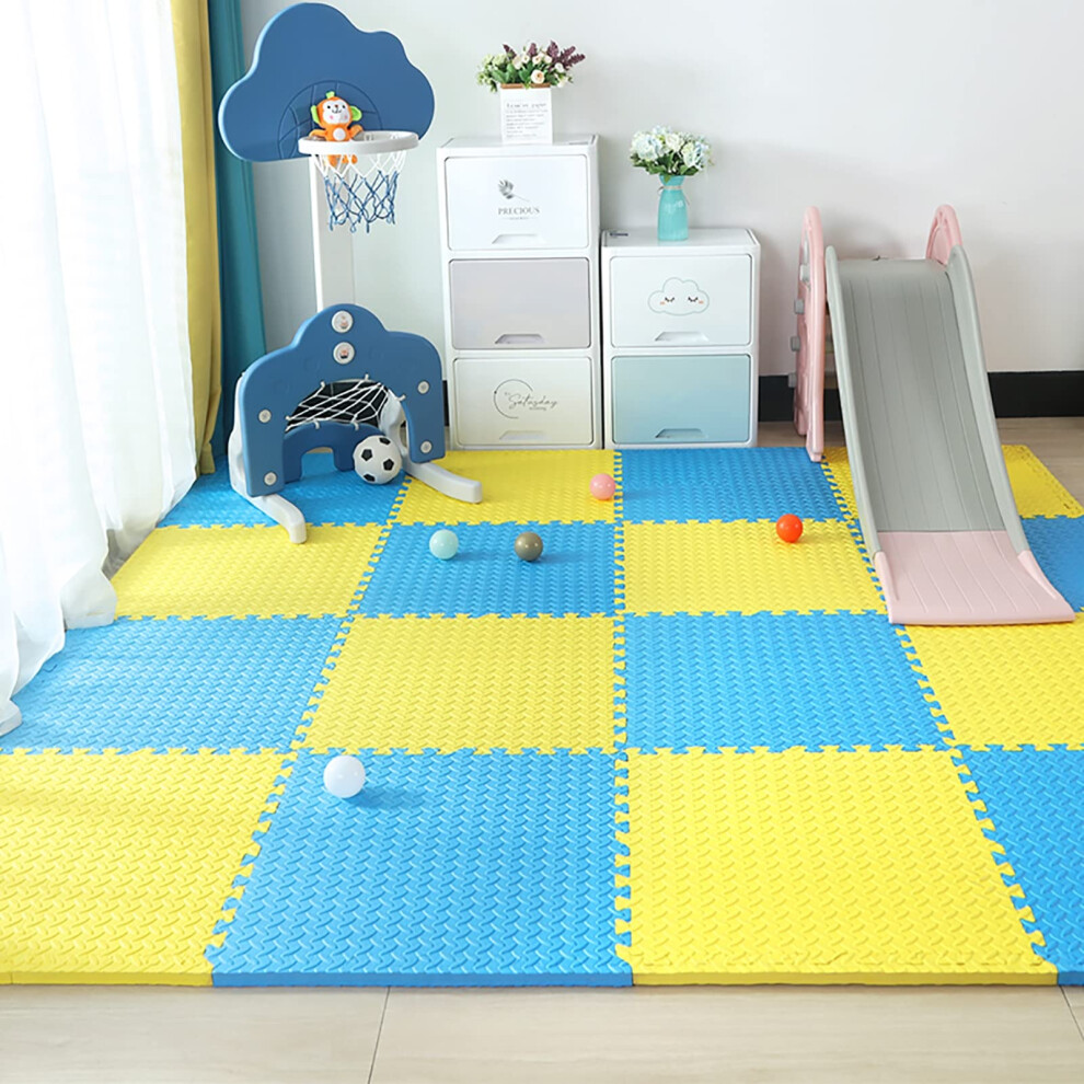 Large Soft Foam Play Mat 60x60cm for Kids Baby Crawling, Non‑Slip Interlocking Floor Mat 9PCS