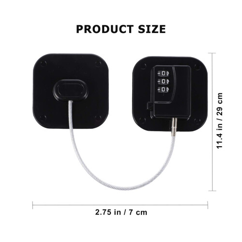 Digital Refrigerator Lock Childproof Keyless Password Fridge Lock Easy Installation No Drilling Durable Black 2