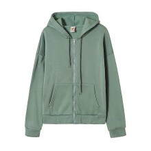 (L, green) Sweatshirt Hoodie Oversize Hooded Cardigan Sweatshirts Gray Women Clothes Solid Zip Up Hoodies Autumn Women Tops Long Sleeves