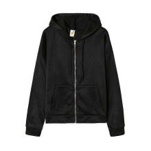 (S, black) Sweatshirt Hoodie Oversize Hooded Cardigan Sweatshirts Gray Women Clothes Solid Zip Up Hoodies Autumn Women Tops Long Sleeves