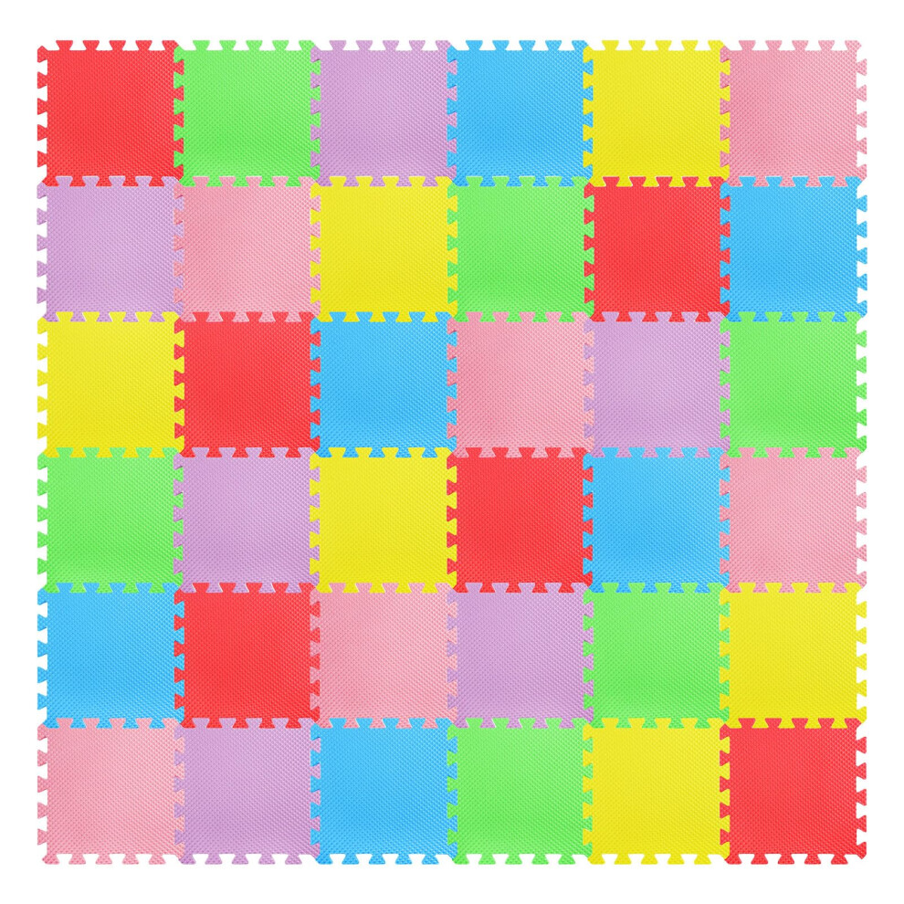 100 Multicolor Foam Floor Mats 12x12in Interlocking EVA Tiles with Soft Cushion Support for Home Gym and Playroom