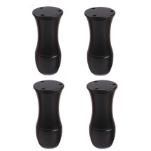 Black Metal Furniture Legs 8cm Set of 4, Adjustable Cabinet Feet for Sofa Table Bed, Rust‑Resistant Stable Support