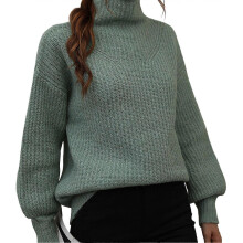 (M, green) Women's Winter Casual Sweater Long Sleeve Warm Soft Sweater