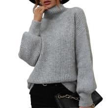 (XL, dark grey) Women's Winter Casual Sweater Long Sleeve Warm Soft Sweater