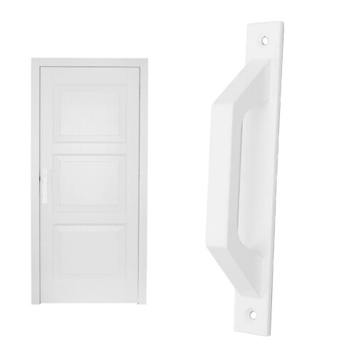 White Metal Barn Door Pull Handle, Corrosion‑Resistant Finish, Easy Installation, Durable Build 1