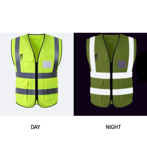 Class 2  Visibility Safety Vest with 5 Pockets, 360 Reflective Strips, ANSI/ISEA Workwear 2