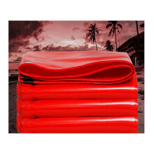 Heavy Duty Waterproof Tarp Red PVC Tarpaulin with UV Fade Resistance for Outdoor Camping Cover 2x1.5m