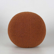 (30cm, Caramel) Lebanghui Plush Round Wool Cushion Nordic Ball Shaped Solid Color Stuffed Soft Pillow for Sofa Office Waist Rest Throw Pillow