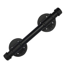 Black Wrought Iron Barn Door Handle 16 Inch Heavy Duty Rustic Style Weatherproof Outdoor Gate Pull