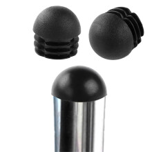 50pcs 32mm Black Plastic End Caps for Furniture and Chair Legs, Round Inserts with Floor Scratch Protection