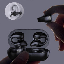(black) Open Back Headphones, Wireless Earbuds, Sports Earbuds, Bluetooth 5.2 Clip-on Headphones, Fitness Headphones, Premium Sound, Gifts