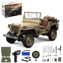 1:20 Scale RC Military Truck with LED Lights, Dual Speed Control Alloy OffRoad Vehicle for Adults, Desert Yellow