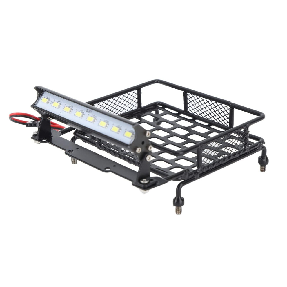Rc Roof Rack With Led Lights, Durable Iron Luggage Carrier For Rc Crawler Truck Upgrade Parts 9073542061229