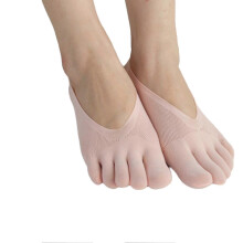 (1PCS, Pink) Orthopedic Compression Socks Women's Toe Socks Ultra Low Cut Liner With Gel Tab Breathable