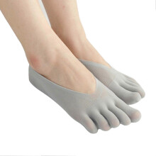 (1PCS, Gray) Orthopedic Compression Socks Women's Toe Socks Ultra Low Cut Liner With Gel Tab Breathable