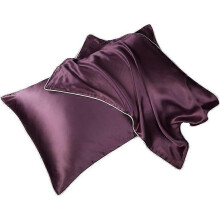 (Purple) Lebanghui Mulberry silk pillowcase standard 48x74cm single-sided silk anti-allergic skin-friendly health care pillowcase