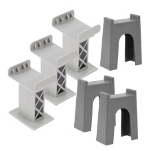 6pcs Train Bridge Supports for Toy Train Tracks, Model Railway Accessories Compatible with Major Brands