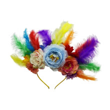 Comfortable Feathered Floral Hairband Hair Styling-D