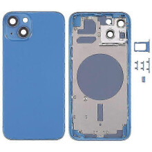 (Style C, Multicolor) For iPhone 13 6.1 inch Back Battery Housing Cover+Middle Plate Frame+Side Buttons Replacement
