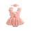 (3-6 Months, Pink) Letní oblečení pro s mašlí 1