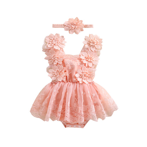 (3-6 Months, Pink) Letní oblečení pro s mašlí