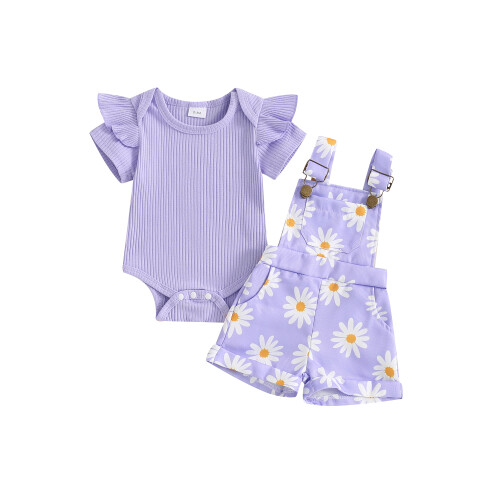 (12-18 Months, Purple) Σετ σορτς για καλοκαιρινό σύνολο