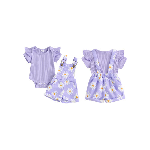 (12-18 Months, Purple) Σετ σορτς για καλοκαιρινό σύνολο 1