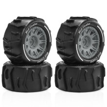 4PCS 1/18 RC Car Tires 73x37mm Titanium Rubber Wheels for ARRMA Granite GROM Sand and Snow Grip