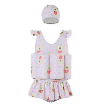 (L12.5-15kg, Pink duck) Children's Swimsuit With Buoyancy Training Baby Boy Girl Swimwear Cute Cartoon Detachable Floating O