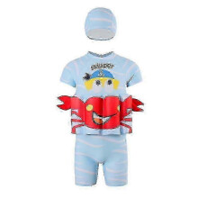 (M7.5-12.5kg, Crab) Children's Swimsuit With Buoyancy Training Baby Boy Girl Swimwear Cute Cartoon Detachable Floating O