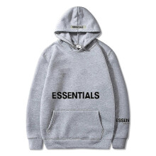 (S, gray) Essentials Lettered High Quality Hoodie For Men And Women Fear Of God Spur Hoodie