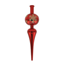 (Red) Gourd Shaped Tree Toppers Star Plastic Electroplated Colored Painting Christmas Tree Decoration Party Holiday Supplies