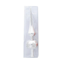 (Silver) Gourd Shaped Tree Toppers Star Plastic Electroplated Colored Painting Christmas Tree Decoration Party Holiday Supplies